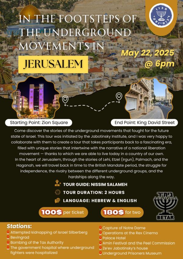 The Underground Movements in Jerusalem Tour Ticket